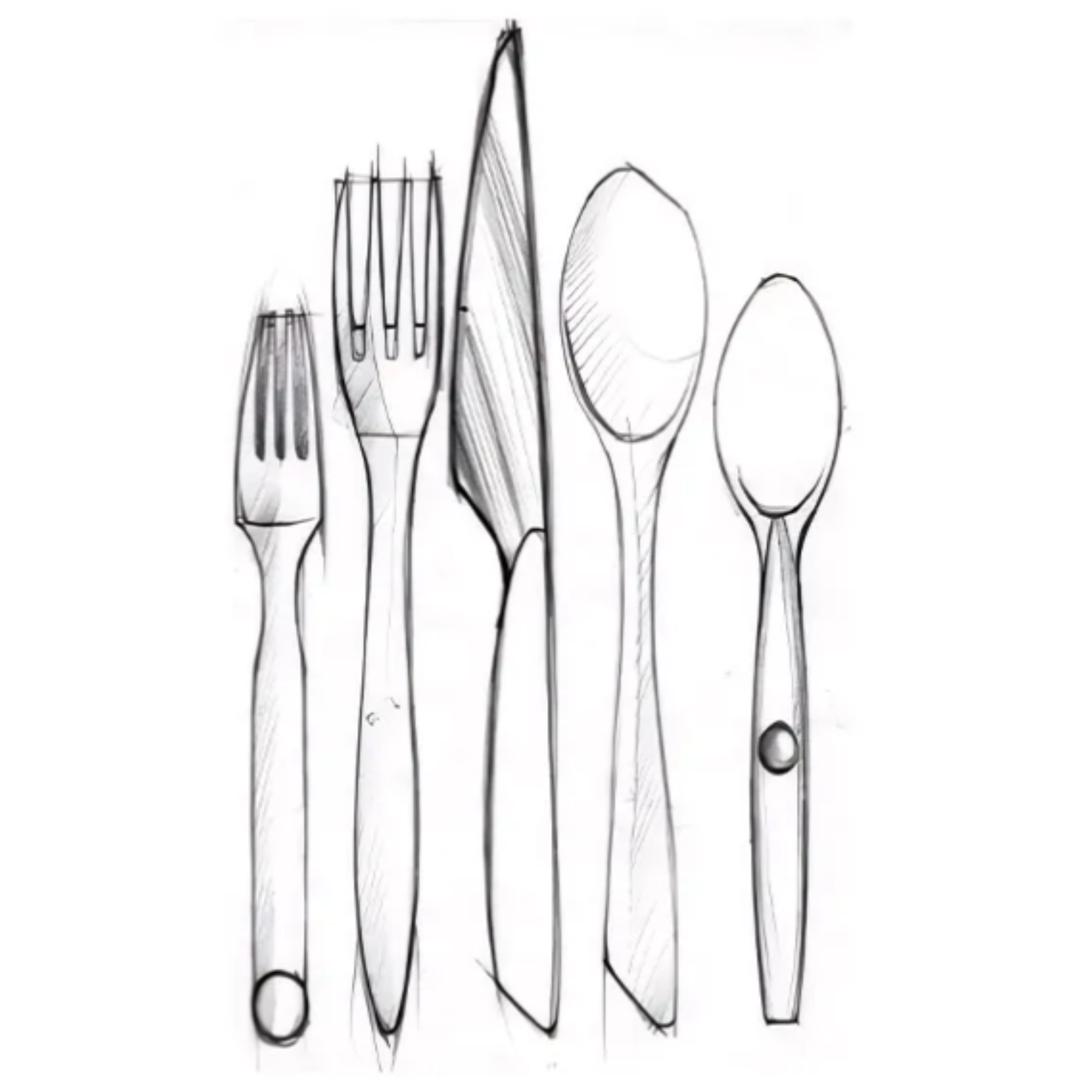 Design Drawing for cutlery set custom