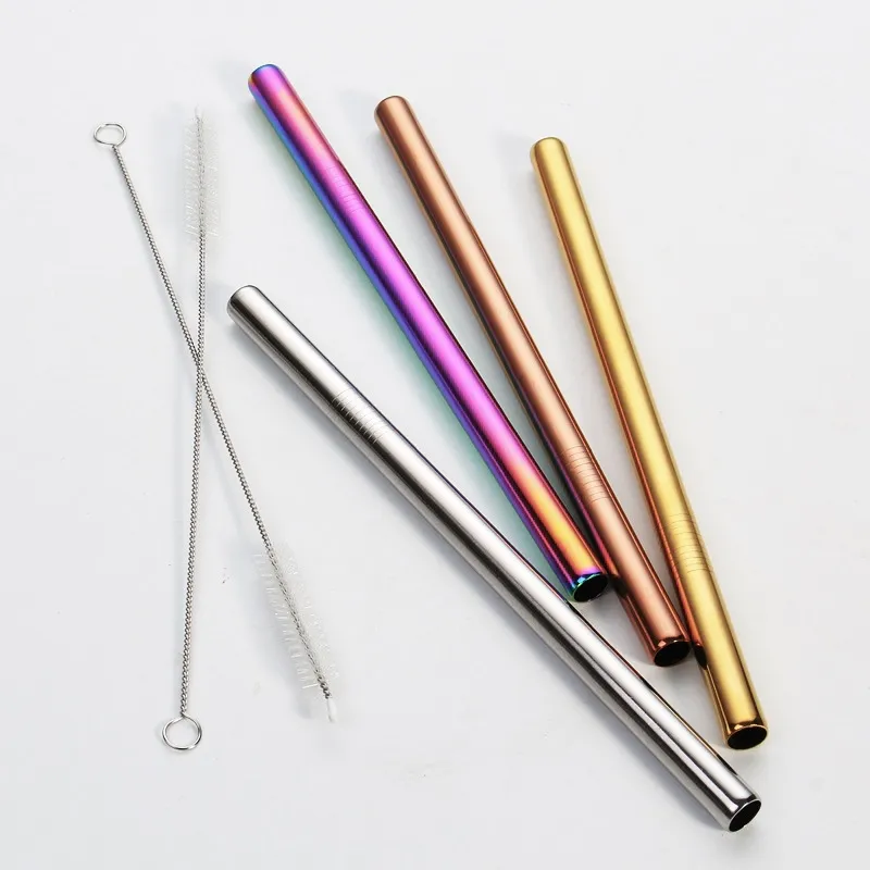 Mixed Reusable Straws 6-Pack? – Glass, Bamboo, Stainless Steel, Silver/Rose Gold/Iridescent