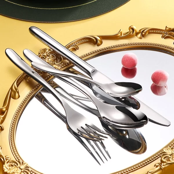 Bulk Flatware for Wedding, Stainless Steel Silver Cutlery Sets Custom