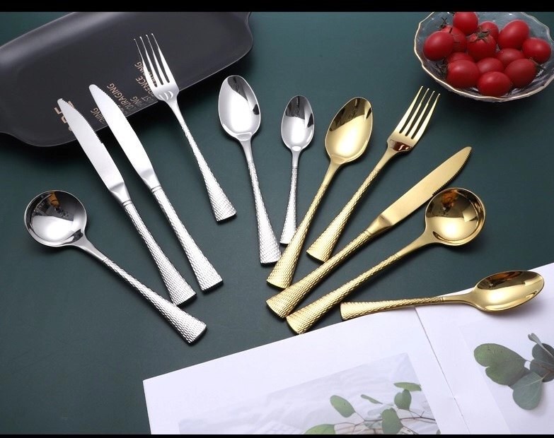 Wholesale High-end Flatware, Black Gold Silver Cutlery Set Bulk (3)