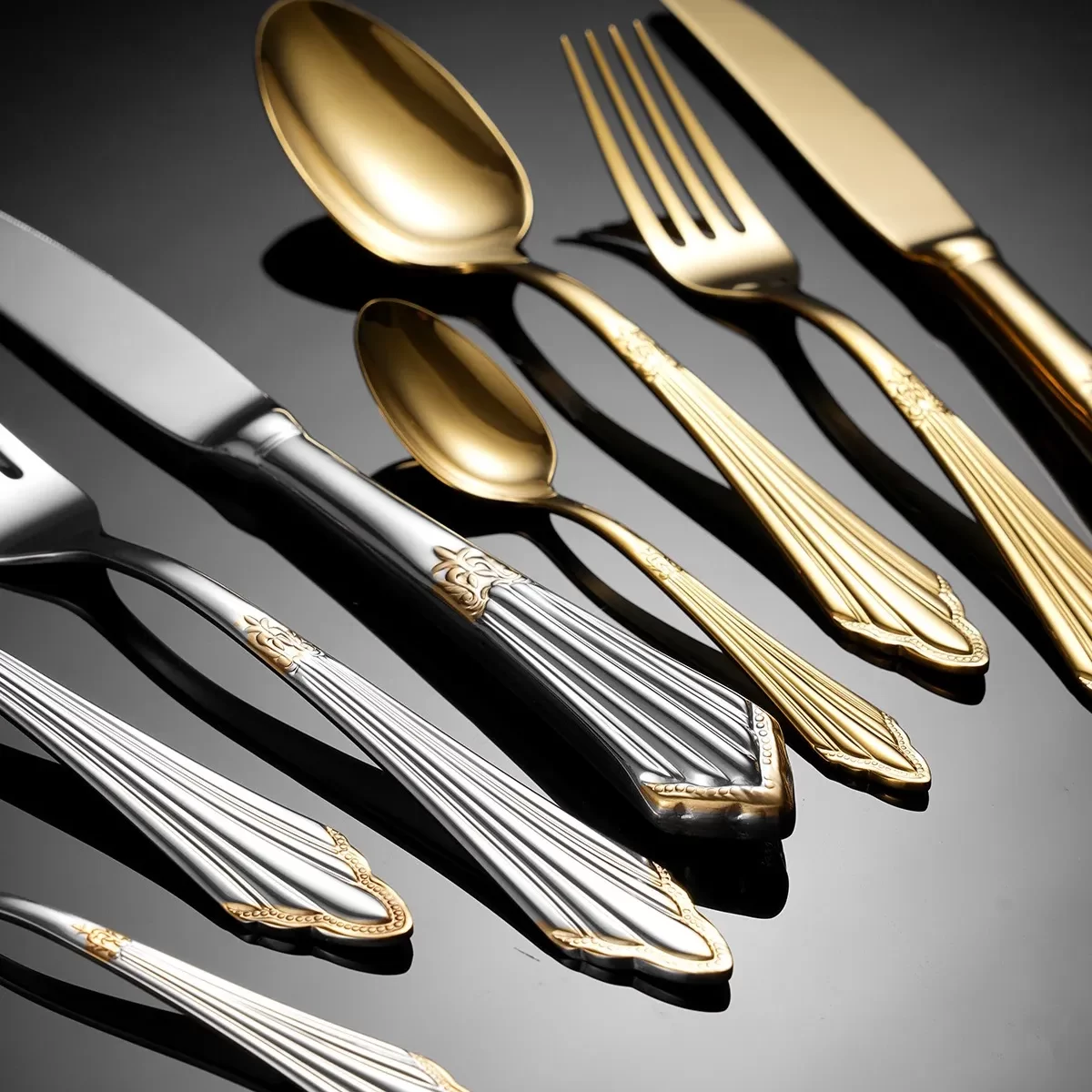 Оптовая продажа роскошных серебряных изделий из нержавеющей стали золото