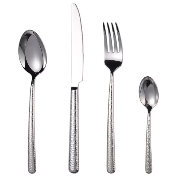 custom hammered flatware stainless steel cutlery set