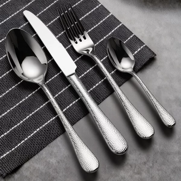 wholesale hammered stainless flatware (6)