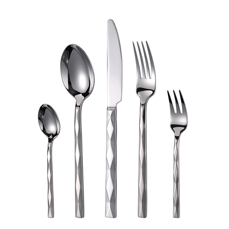 Wholesale Heavy Flatware Diamond Handle Stainless Steel Cutlery Set Supplier