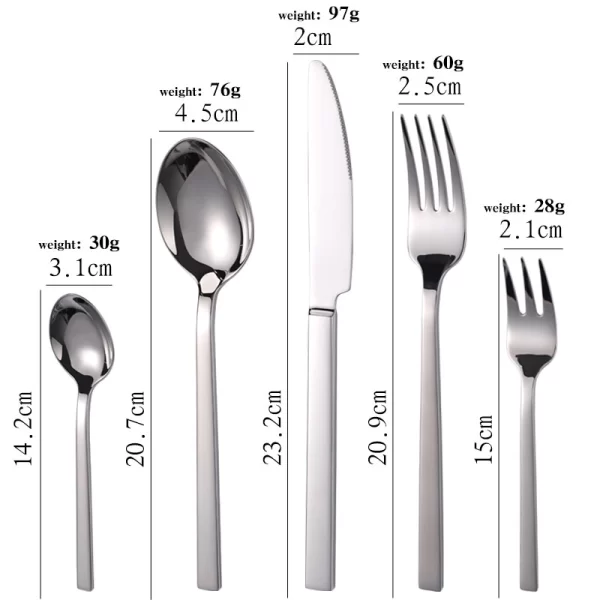 Wholesale Modern Cutlery Set,Modern Square Handle Flatware Custom