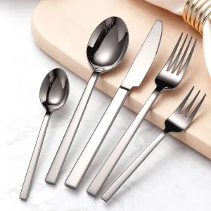 Großhandel Modernes Besteck Set, Modernes Quadrat Griff Besteck Silber Benutzerdefinierte