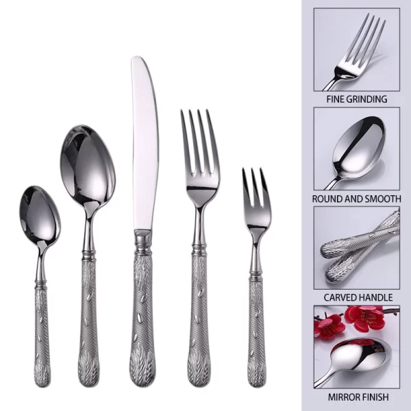 wholesale hammered flatware set (2)