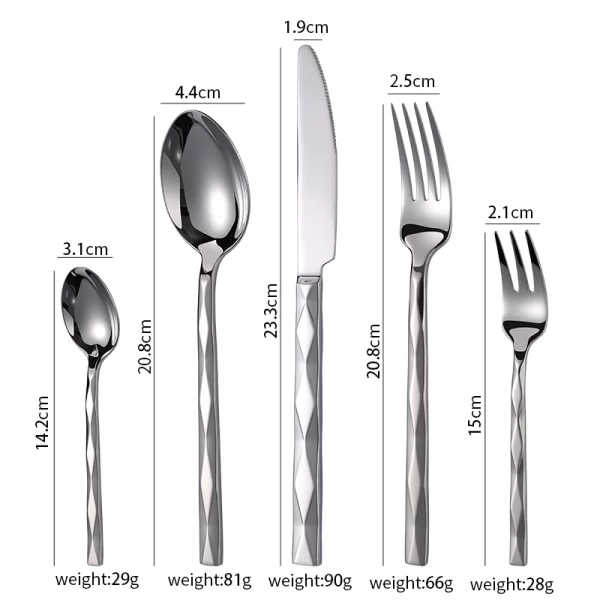 wholesale modern flatware Diamond handle stainless steel cutlery set