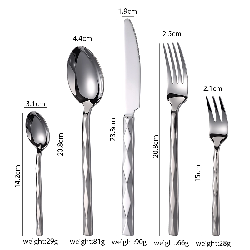 wholesale modern flatware Diamond handle stainless steel cutlery set