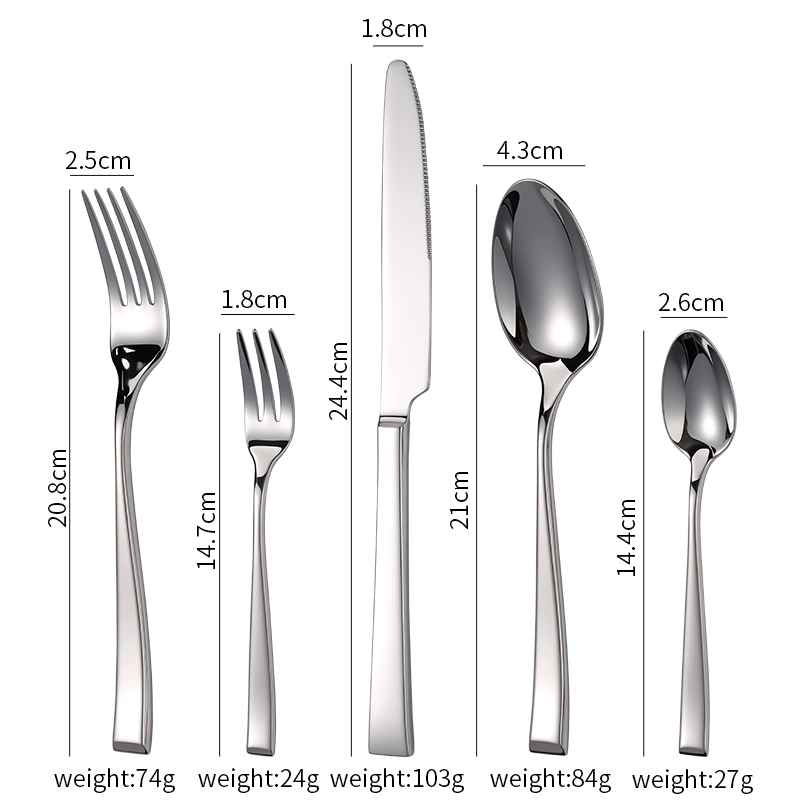 wholesale modernist flatware geometric square handle silverware (1)