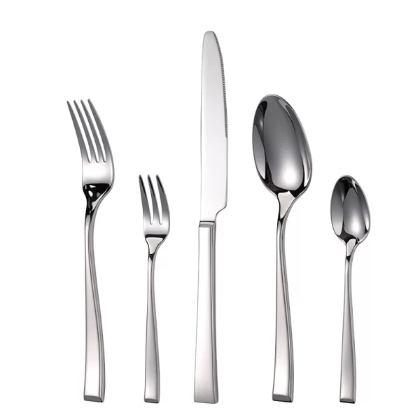 wholesale modernist flatware geometric square handle silverware (3)