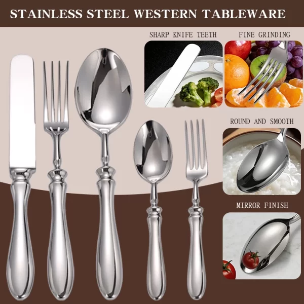 wholesale vintage flatware set custom stainless steel western tableware