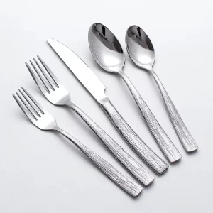 Wholesale 18/10 Flatware Embossed, Silver Stainless Steel Cutlery Set for High-End Hospitality Supplier (1)