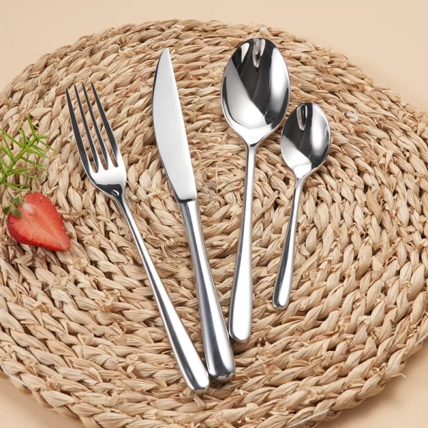 Conjuntos de talheres modernos por atacado, conjunto de talheres banhados a prata para presentear executivos personalizados