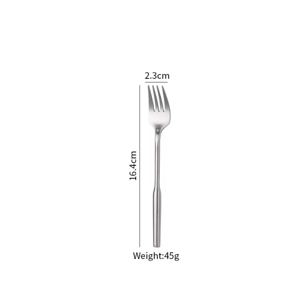Custom Heavy Flatware Stainless, Geometric Faceted Cutlery Set Silver in Bulk Fork (2)