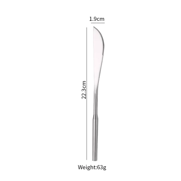 Custom Heavy Flatware Stainless, Geometric Faceted Cutlery Set Silver in Bulk Knife