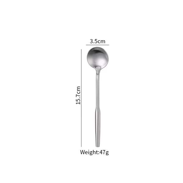 Custom Heavy Flatware Stainless, Geometric Faceted Cutlery Set Silver in Bulk Spoon (2)