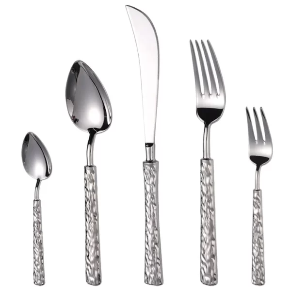 Hammered Heavy Flatware Wholesale, Premium Stainless Steel Cutlery Set Manufacturer (4)