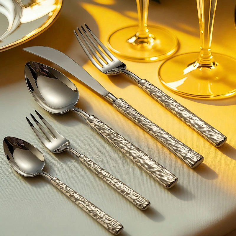 Hammered Heavy Flatware Wholesale, Premium Stainless Steel Cutlery Set Manufacturer