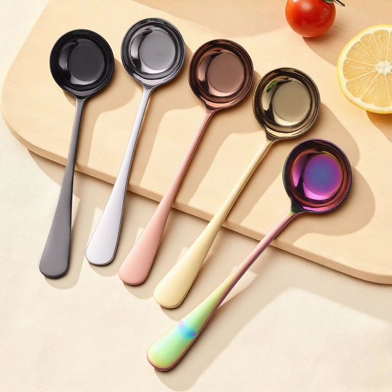 Stainless Steel Round Spoon Wholesale, Custom Long Handle Dinner Spoon Manufacturer