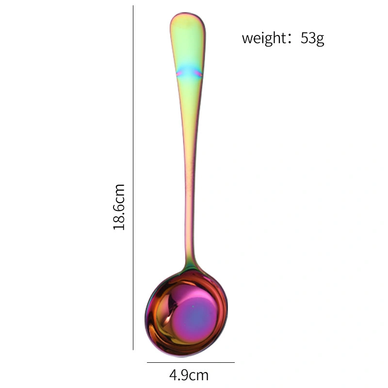 Stainless Steel Round Spoon Wholesale, Custom Long Handle Dinner Spoon Supplier (4)