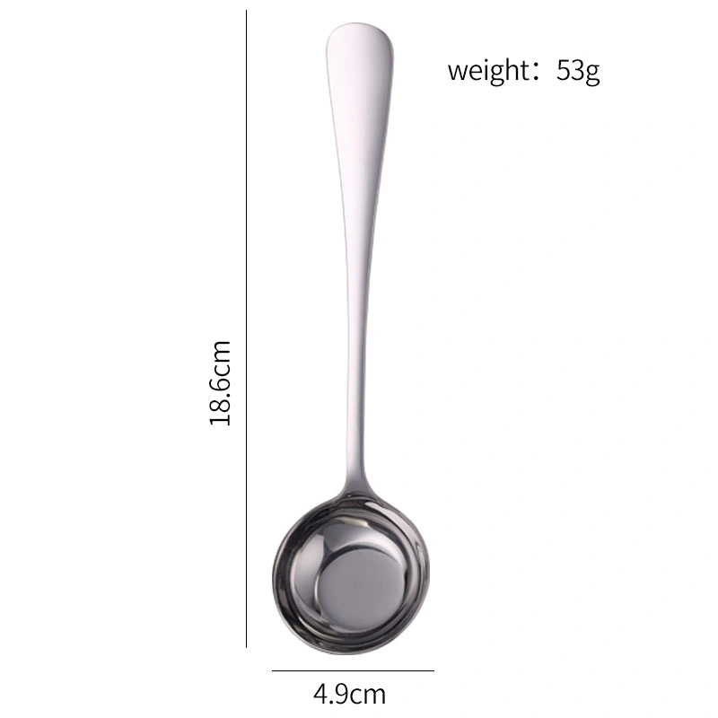 Stainless Steel Round Spoon Wholesale, Custom Long Handle Dinner Spoon Supplier_1